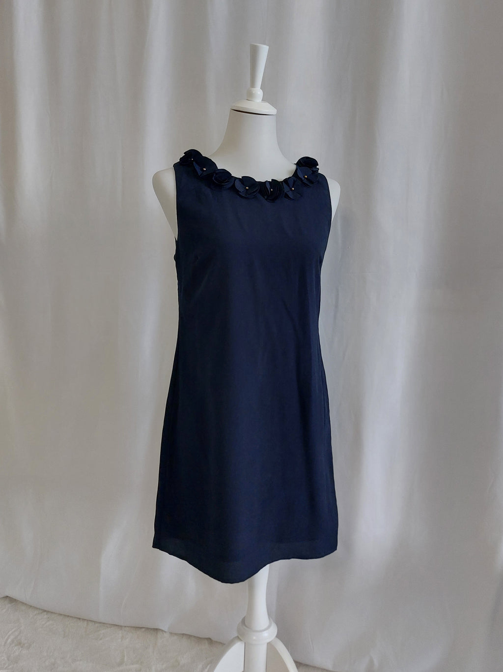 Dunkelblau Midi Kleid
