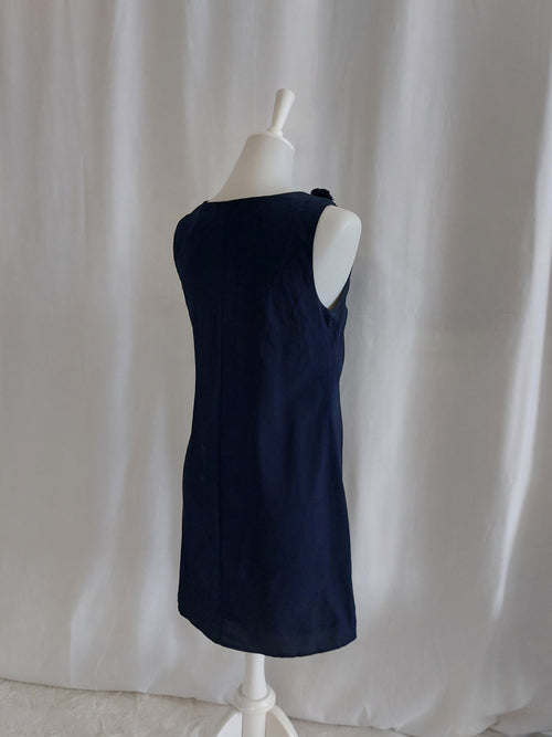 Dunkelblau Midi Kleid