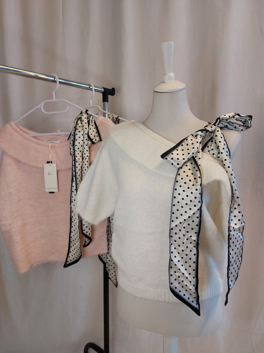 Éloise Kurzarm-Pullover – in Weiß